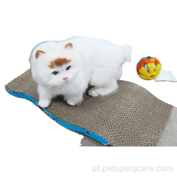 Toço da placa de scratcher de gato de onda com catnip